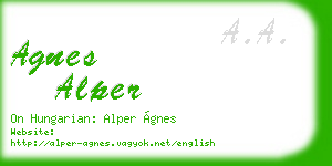 agnes alper business card